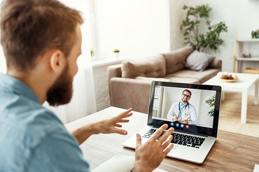 A guy in an online doctor appointment