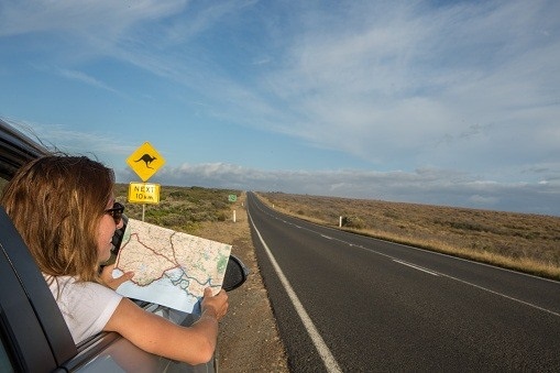 woman with a map
