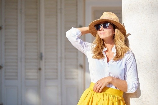 Woman in a sunny day